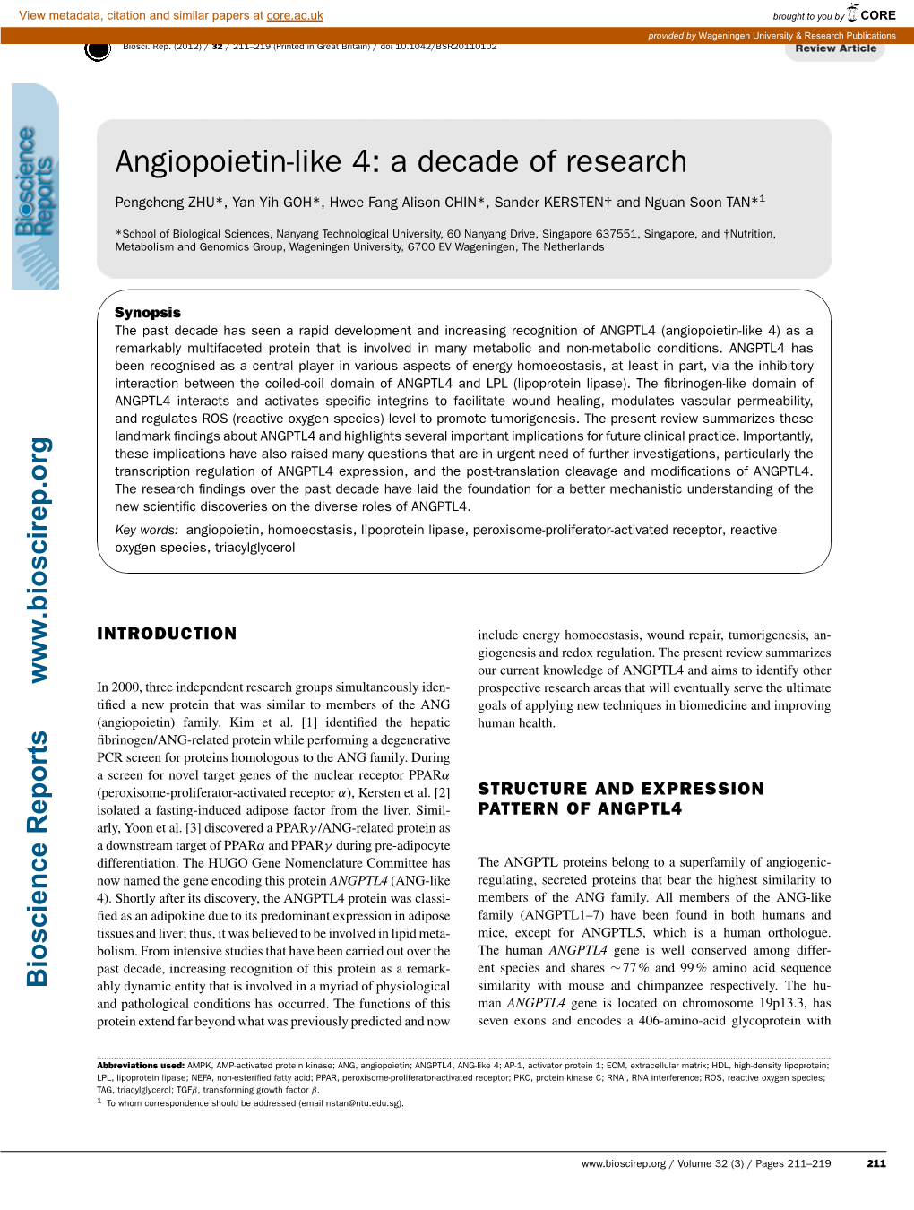 Angiopoietin-Like 4: a Decade of Research