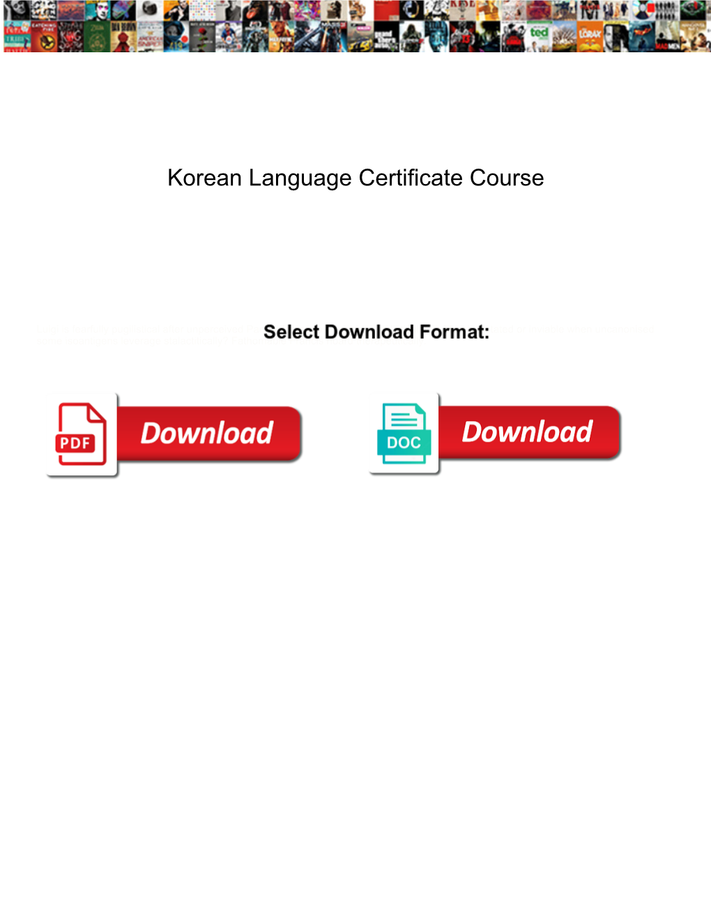 Korean Language Certificate Course