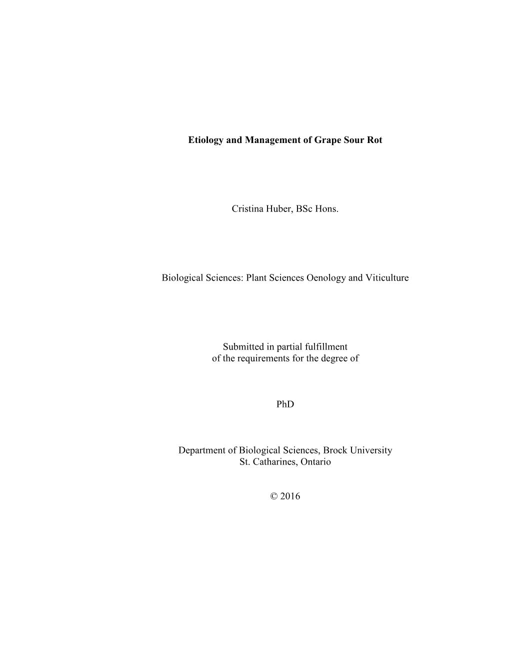 Etiology and Management of Grape Sour Rot