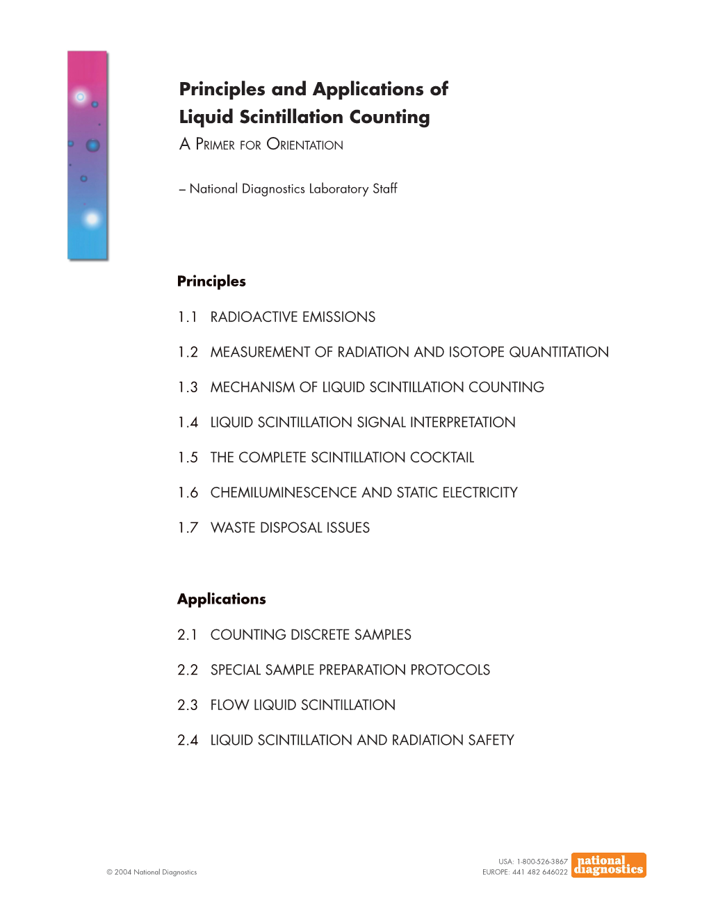 Principles and Applications of Liquid Scintillation Counting