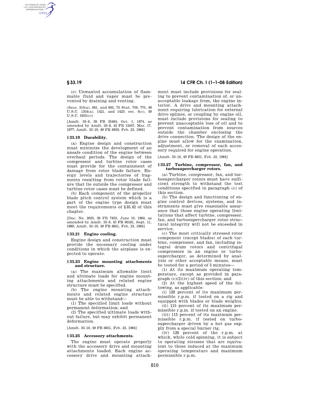 14 CFR Ch. I (1–1–08 Edition) § 33.19