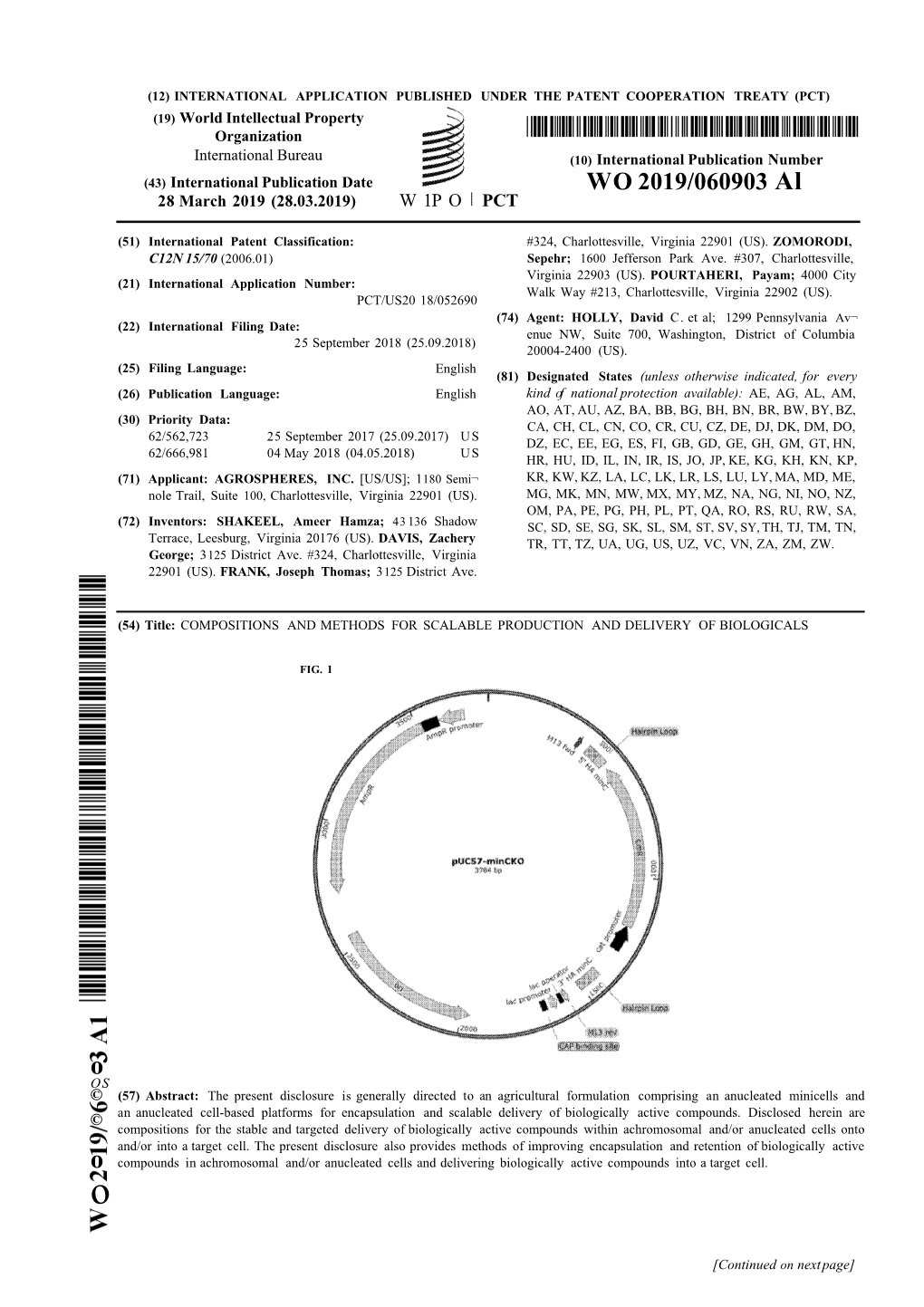 WO 2019/060903 Al 28 March 2019 (28.03.2019) W 1P O PCT