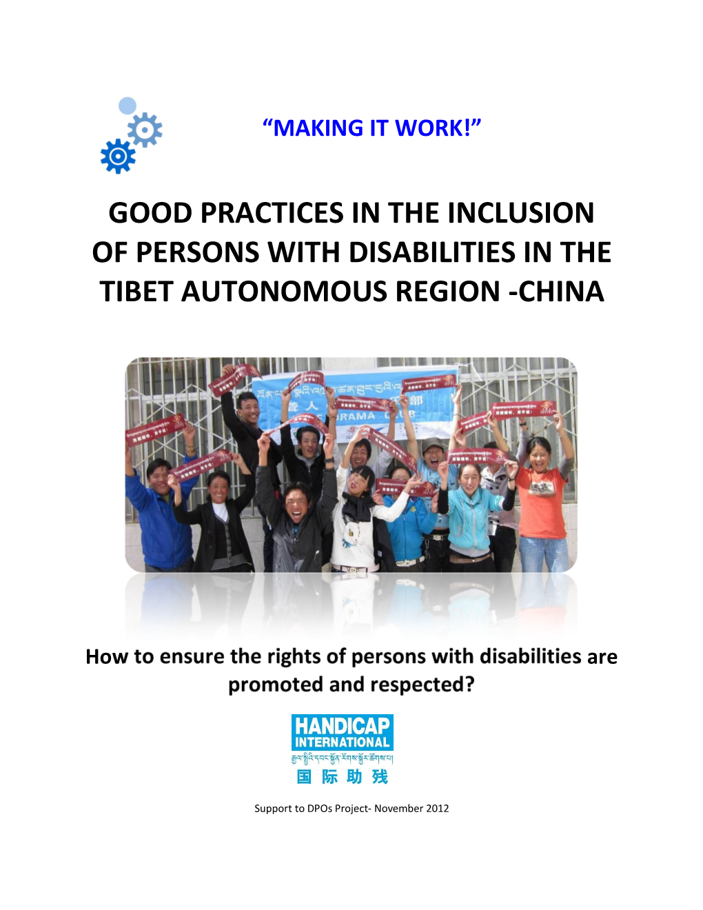 Good Practices in the Inclusion of Persons with Disabilities in the Tibet Autonomous Region -China