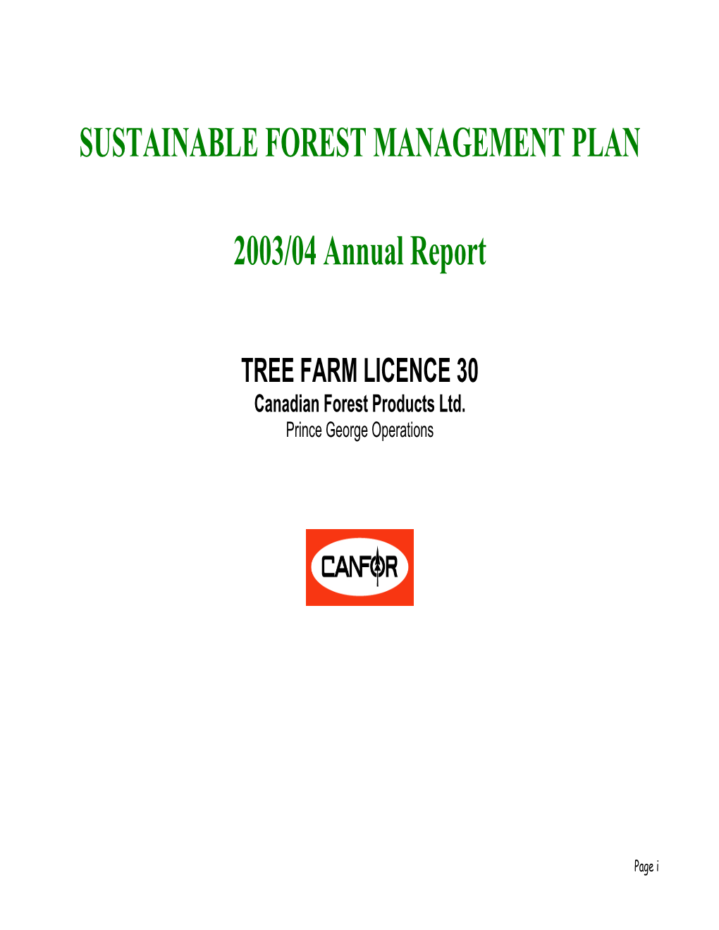 Sustainable Forest Management Plan