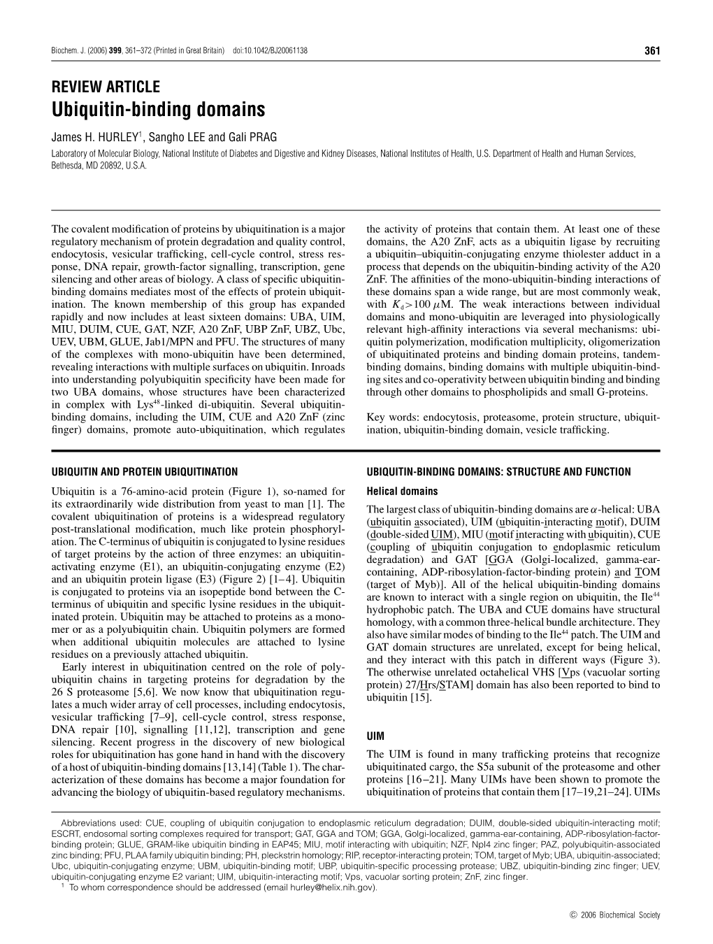 Ubiquitin-Binding Domains James H