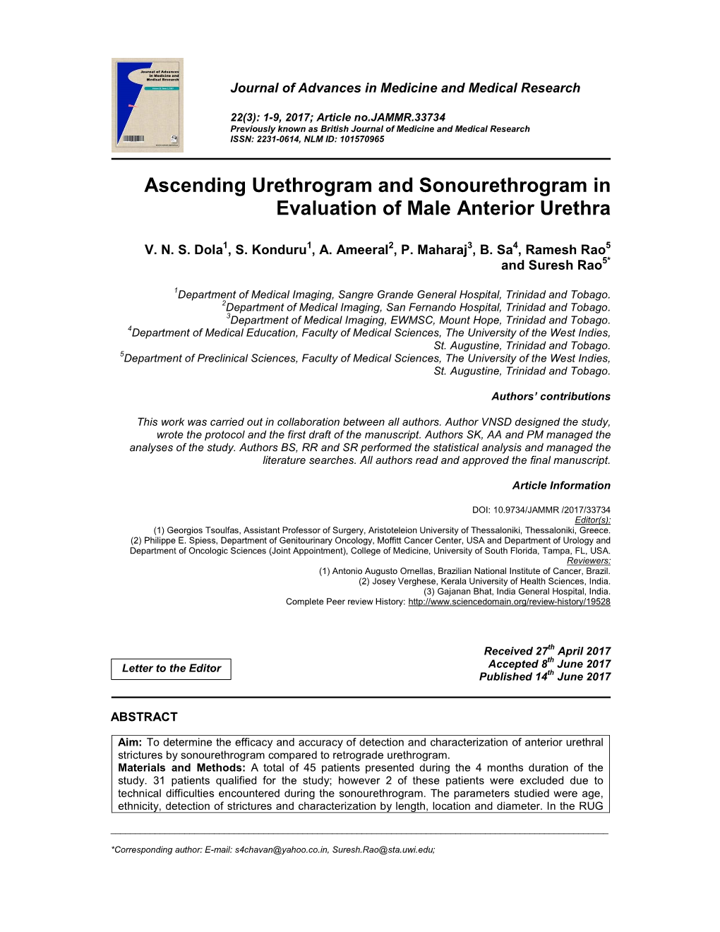 Ascending Urethrogram and Sonourethrogram in Evaluation of Male Anterior Urethra