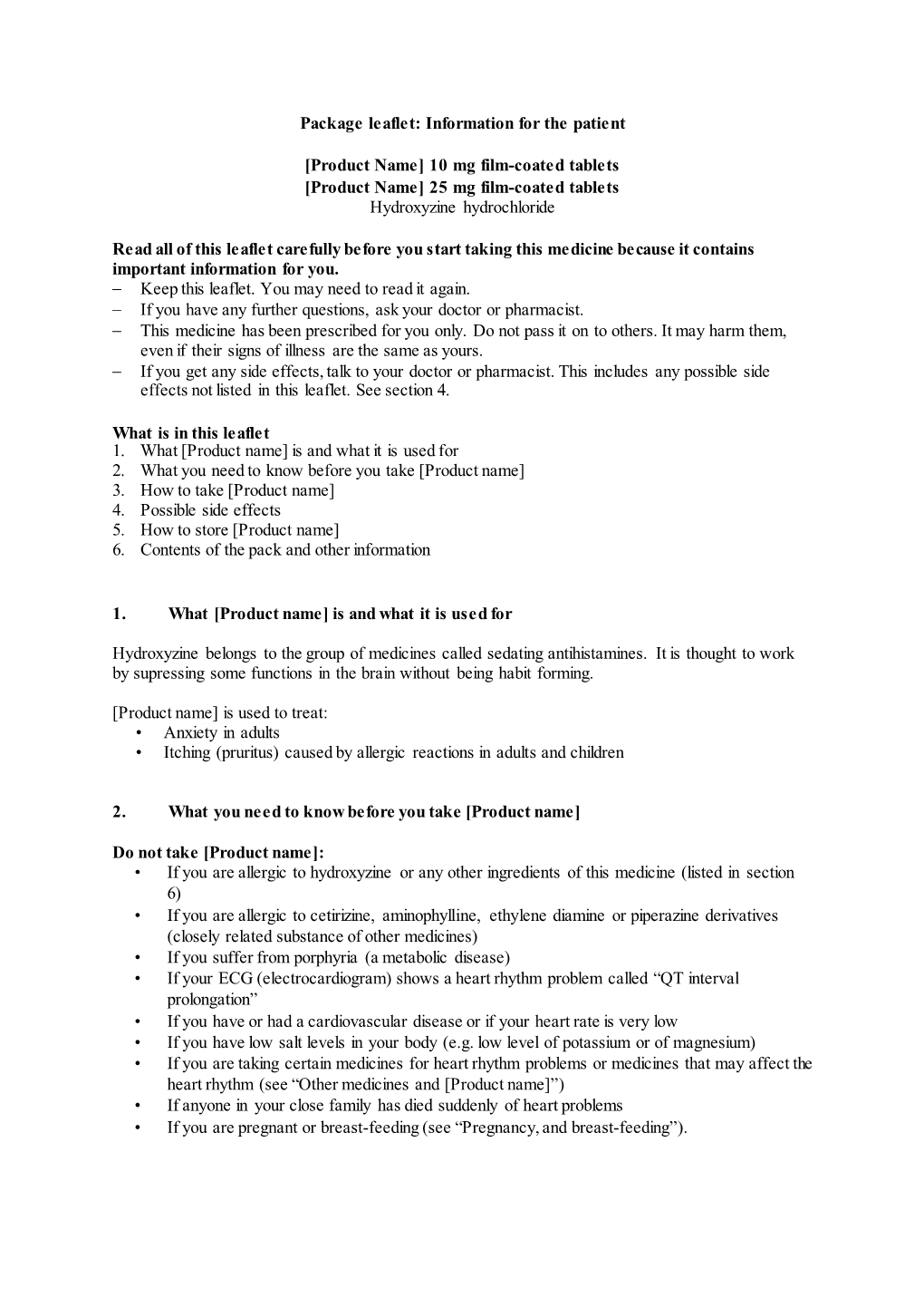 Package Leaflet: Information for the Patient [Product Name] 10 Mg Film