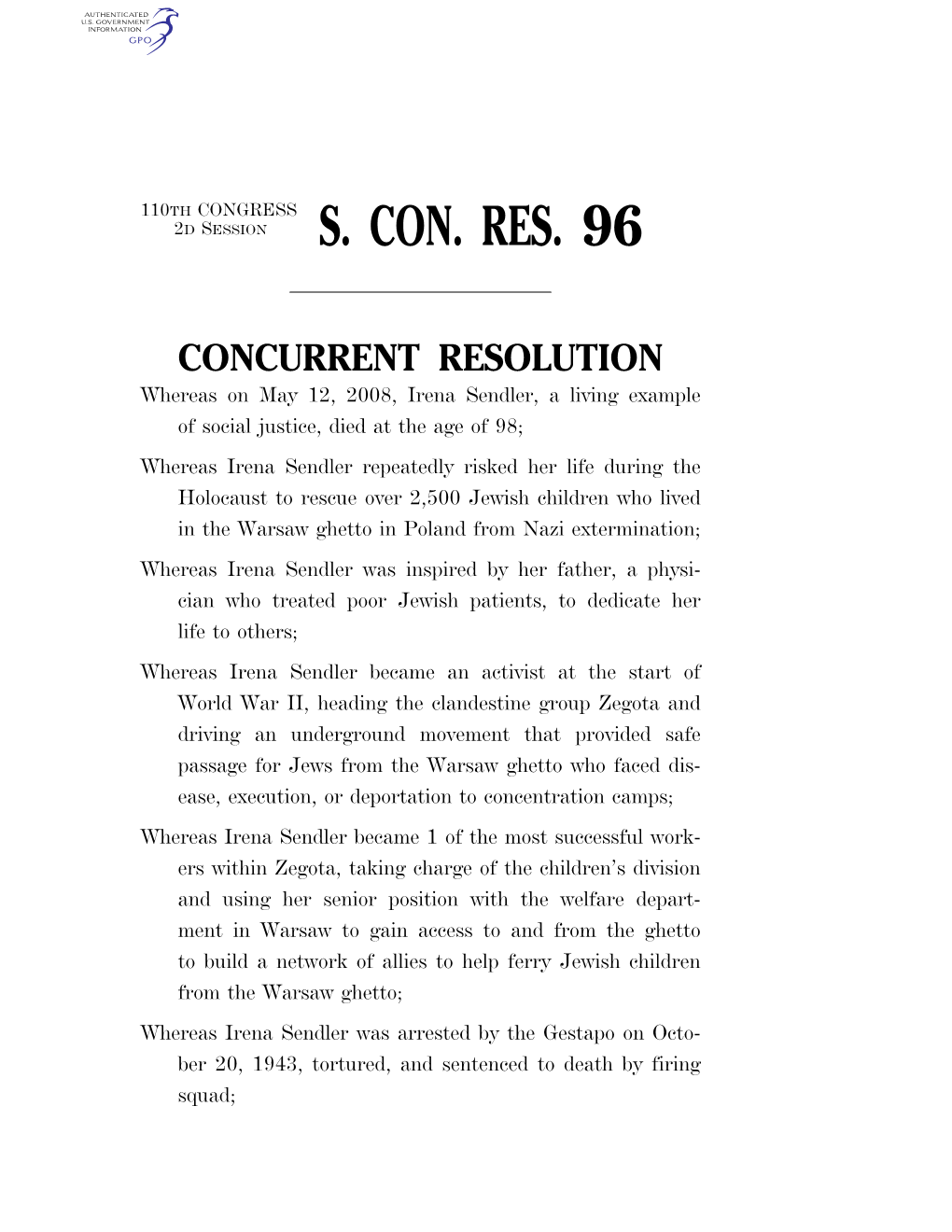 S. Con. Res. 96