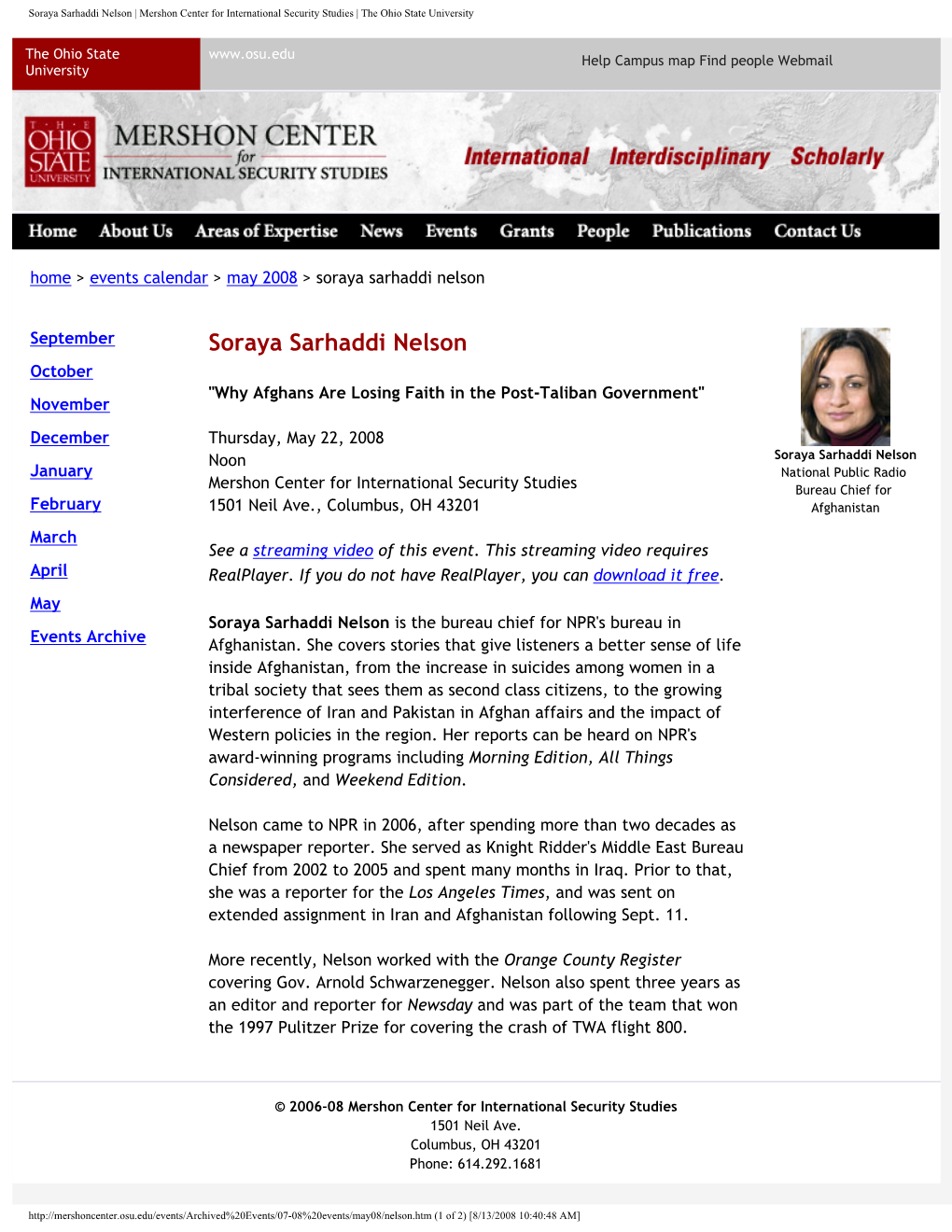 Soraya Sarhaddi Nelson | Mershon Center for International Security Studies | the Ohio State University