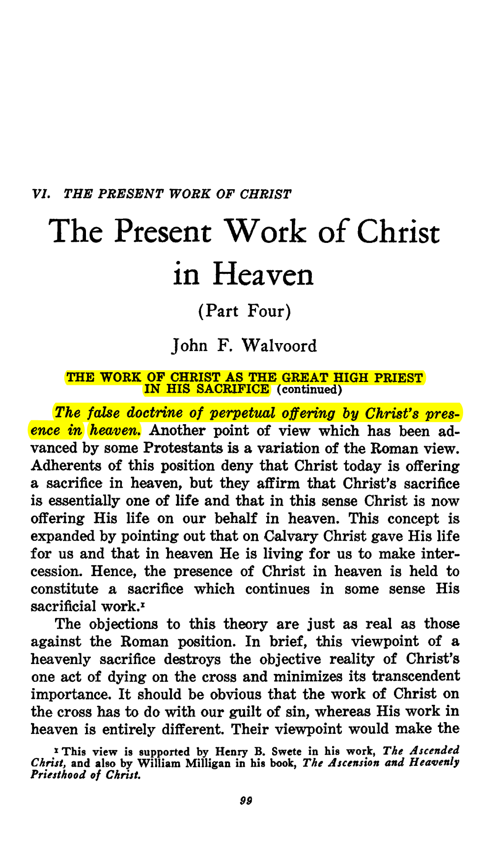 The Present Work of Christ in Heaven (Part Four)