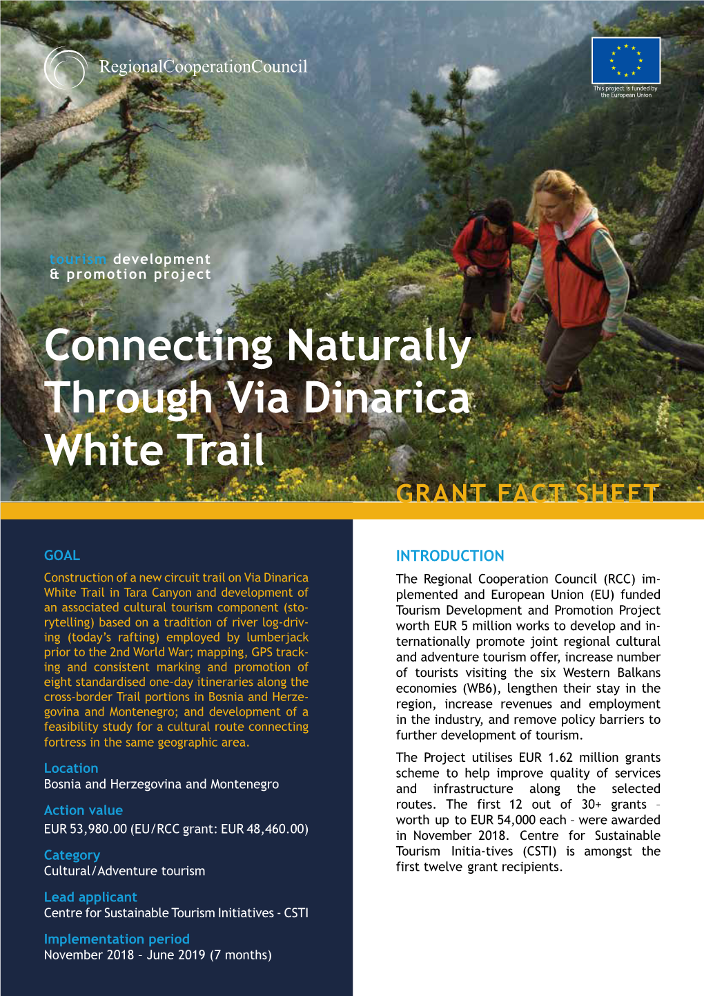 Connecting Naturally Through Via Dinarica White Trail GRANT FACT SHEET