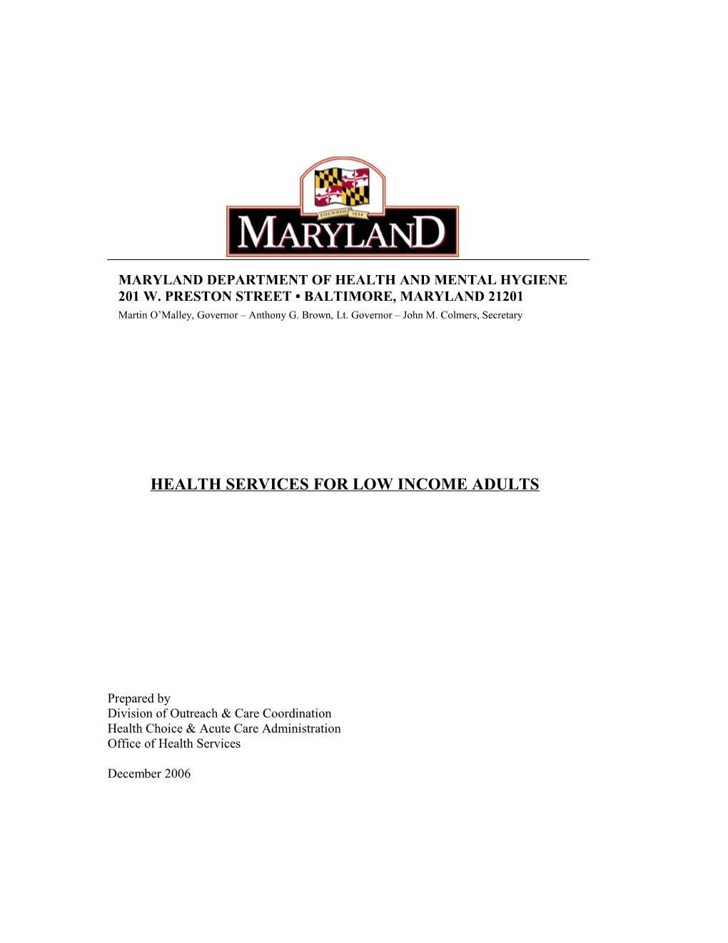 Maryland Department of Health and Mental Hygiene