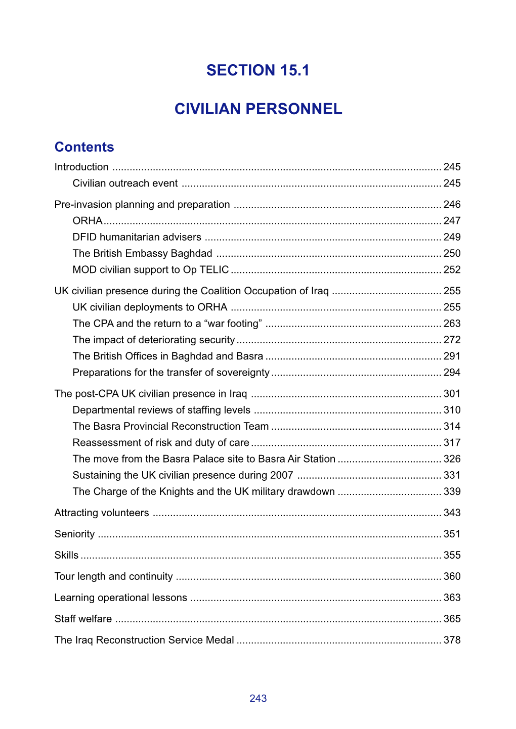 Section 15.1 Civilian Personnel