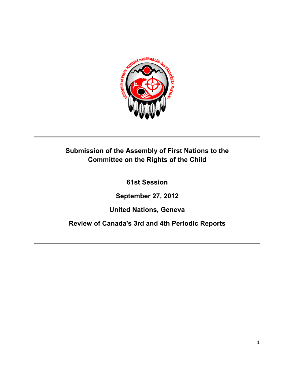 CRC AFN Response to Canada Report