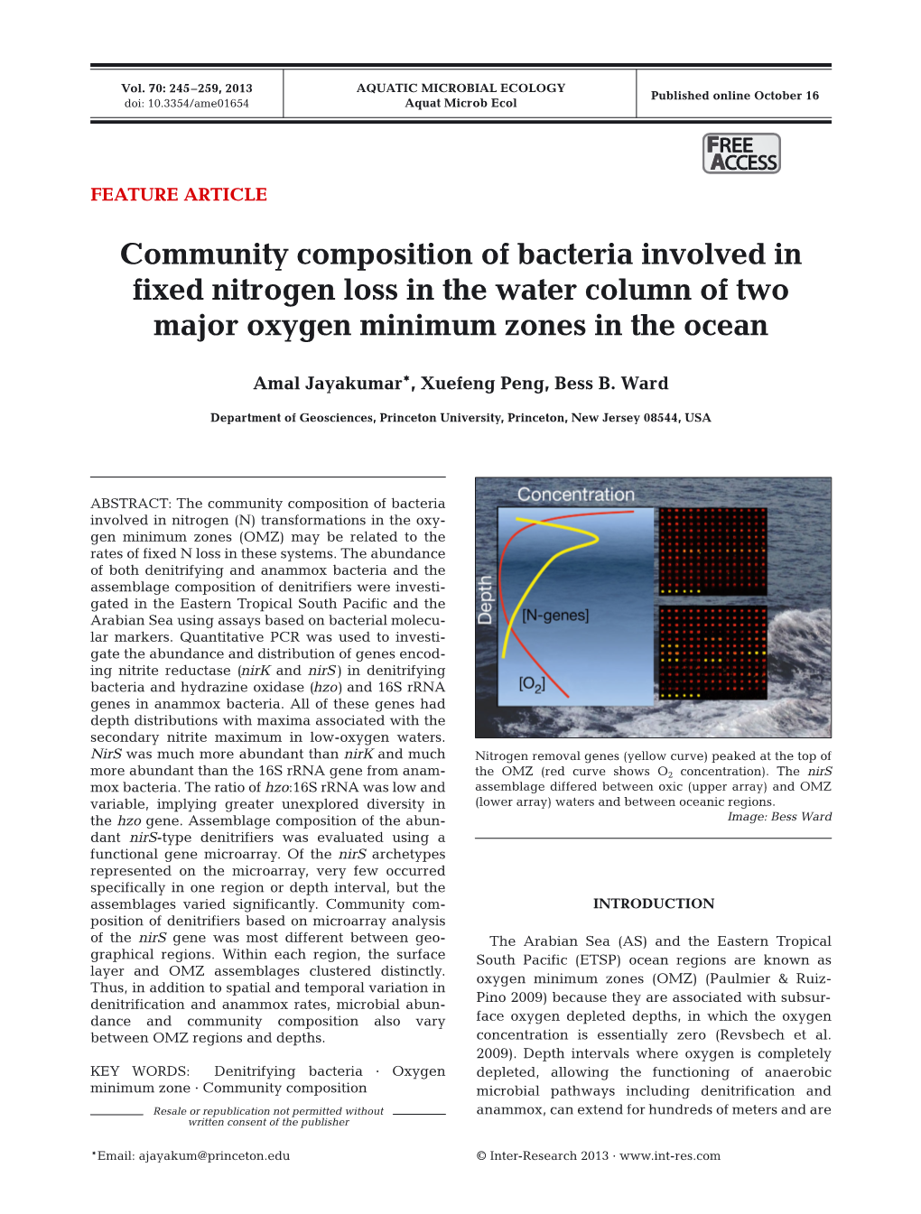 Community Composition of Bacteria Involved in Fixed Nitrogen Loss in the Water Column of Two Major Oxygen Minimum Zones in the Ocean