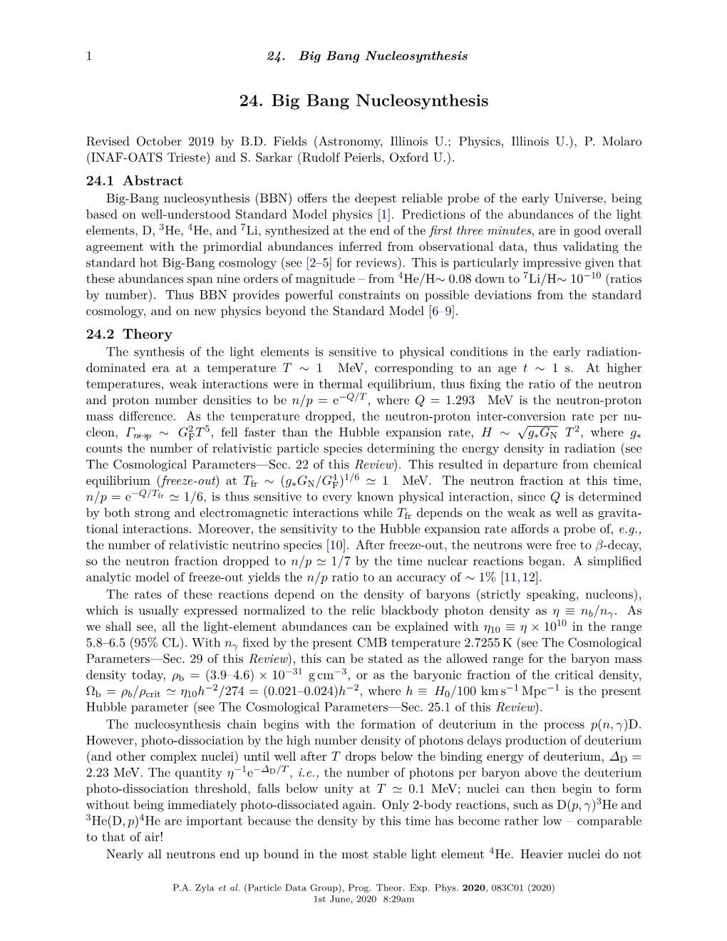 24. Big Bang Nucleosynthesis