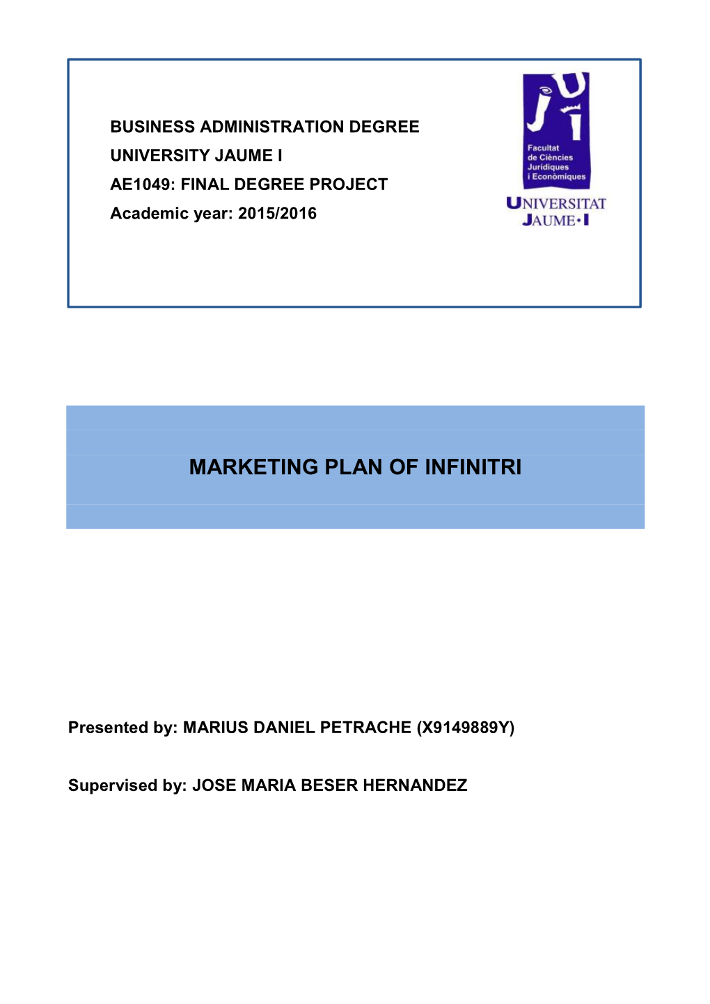 Marketing Plan of Infinitri