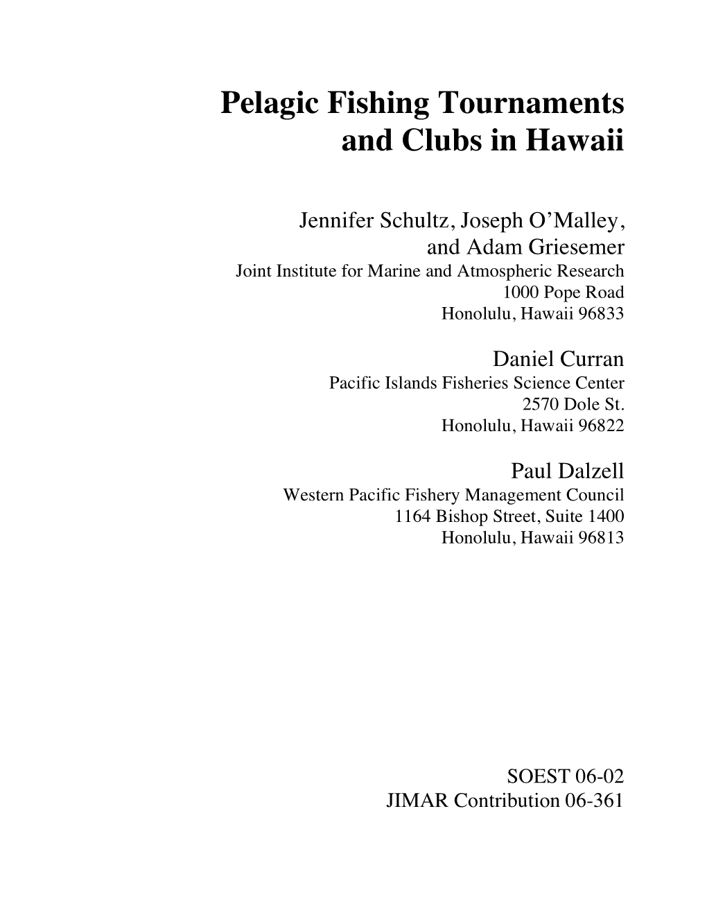 Pelagic Fishing Tournaments and Clubs in Hawaii