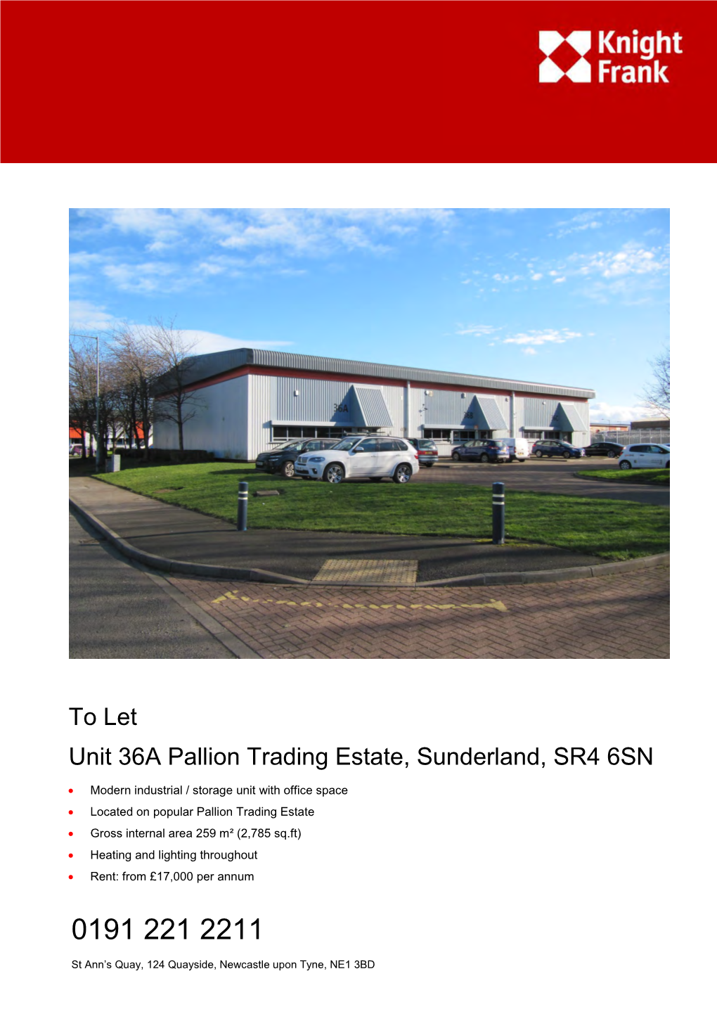 To Let Unit 36A Pallion Trading Estate, Sunderland, SR4 6SN