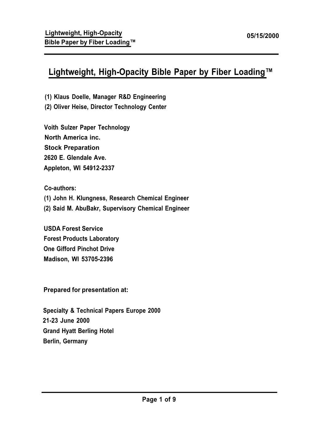 Lightweight, High-Opacity Bible Paper by Fiber Loading™