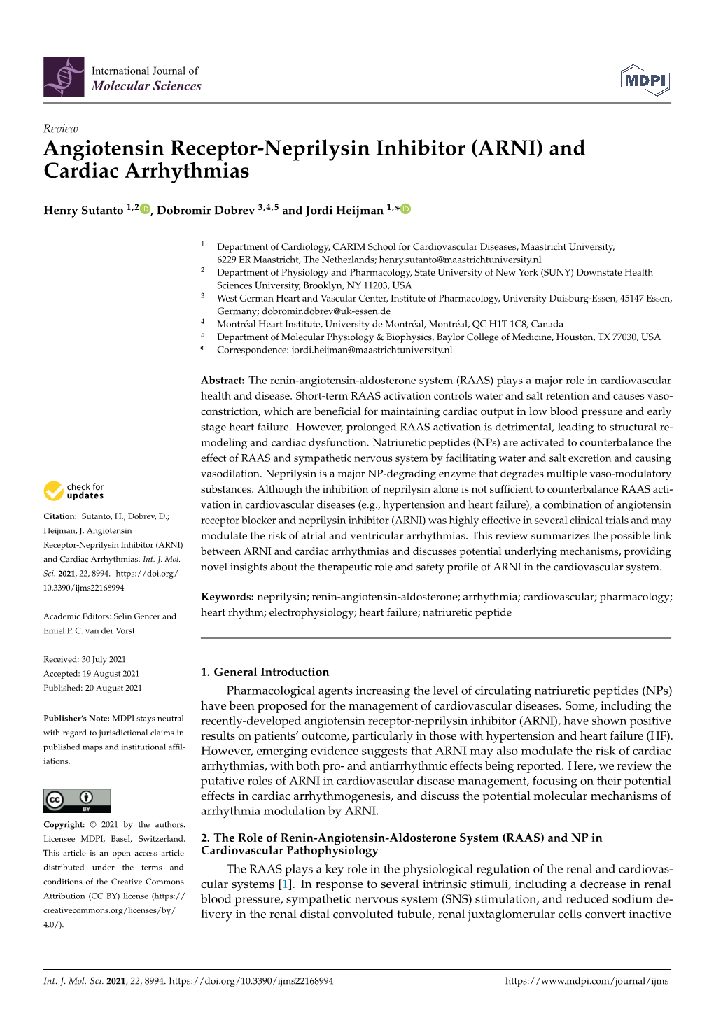 Angiotensin Receptor-Neprilysin Inhibitor (ARNI) and Cardiac Arrhythmias