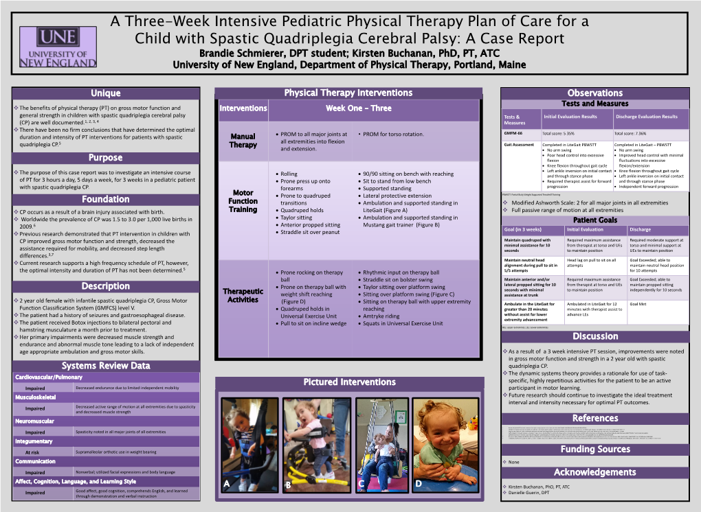 A Three-Week Intensive Pediatric Physical Therapy Plan Of