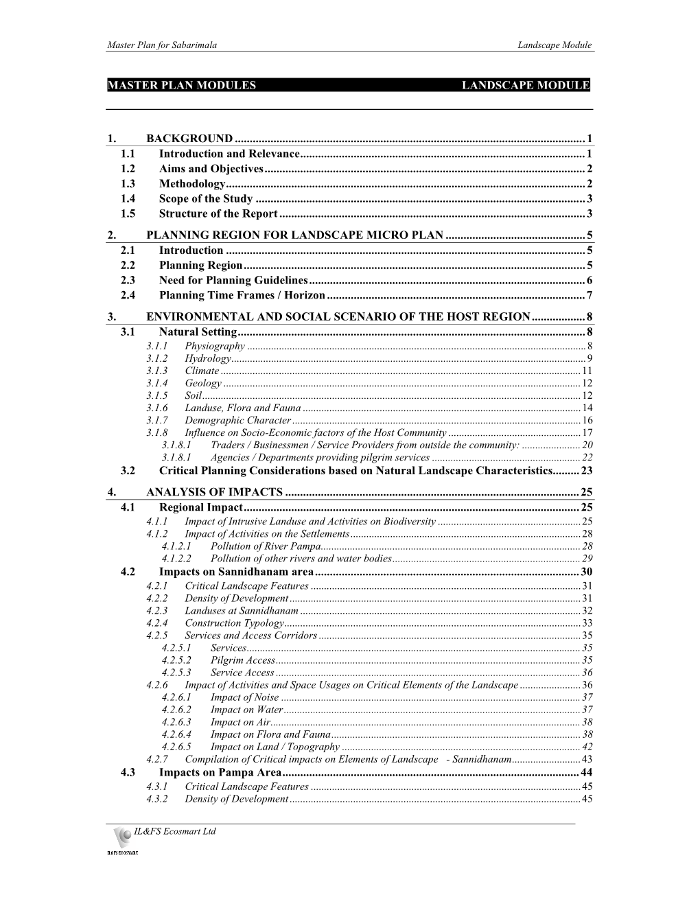 Master Plan Module – Landscape Module