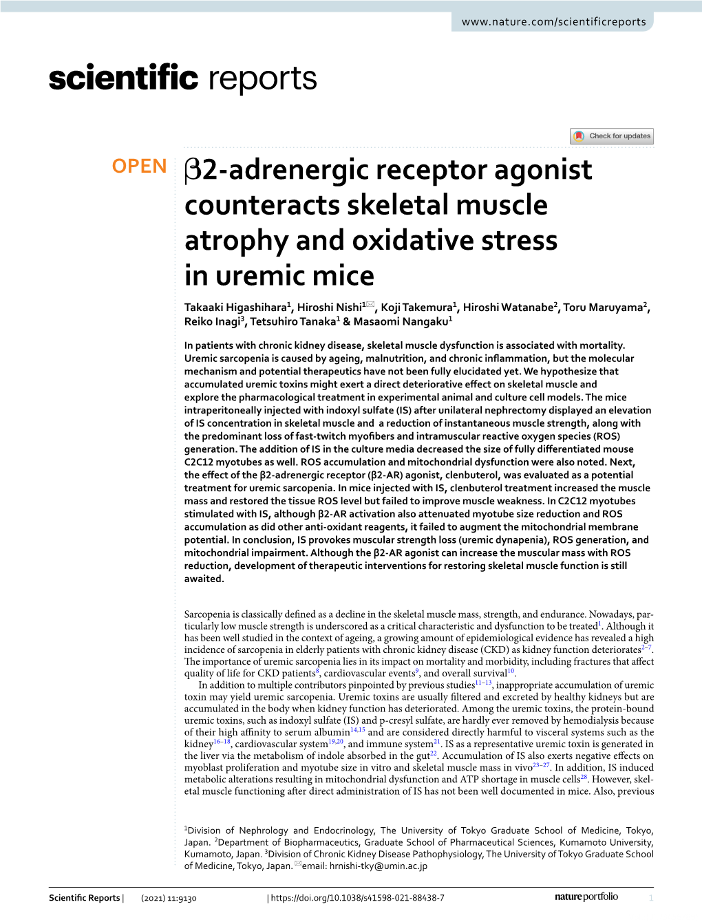 Β2-Adrenergic Receptor Agonist Counteracts Skeletal Muscle Atrophy