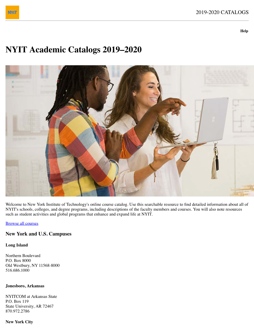 NYIT Academic Catalogs 2019–2020