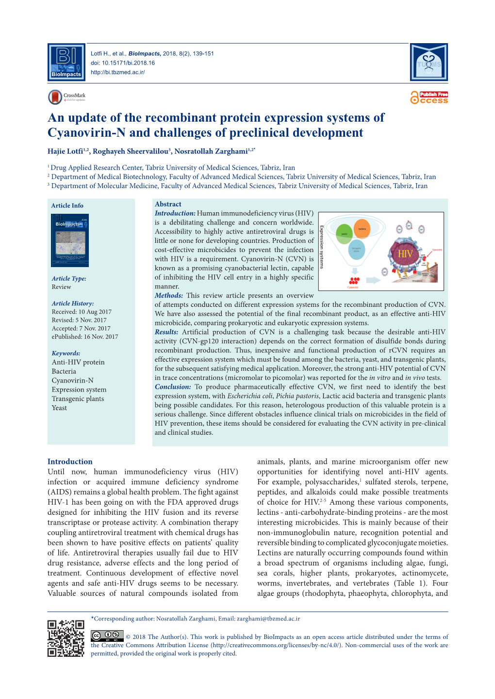 An Update of the Recombinant Protein Expression Systems of Cyanovirin-N