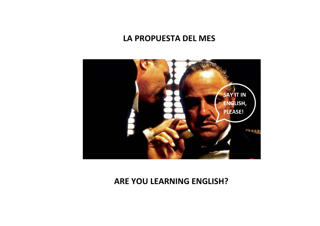 La Propuesta Del Mes Are You Learning English?