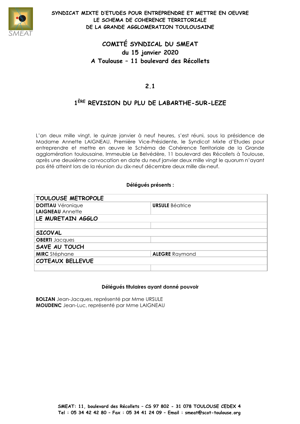 2.1. 1Ère Révision Du PLU De Labarthe-Sur-Lèze