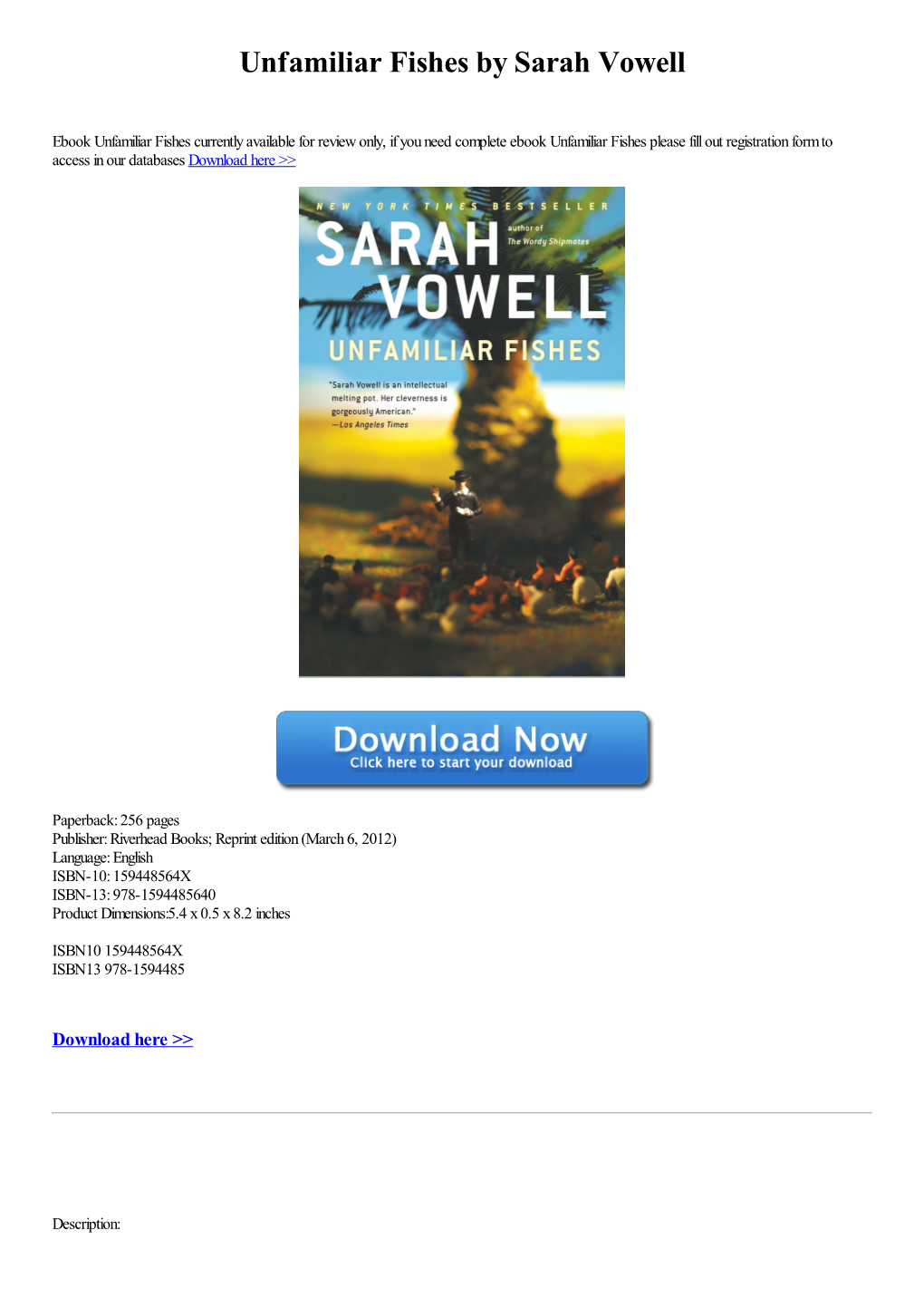 Unfamiliar Fishes by Sarah Vowell [PDF]