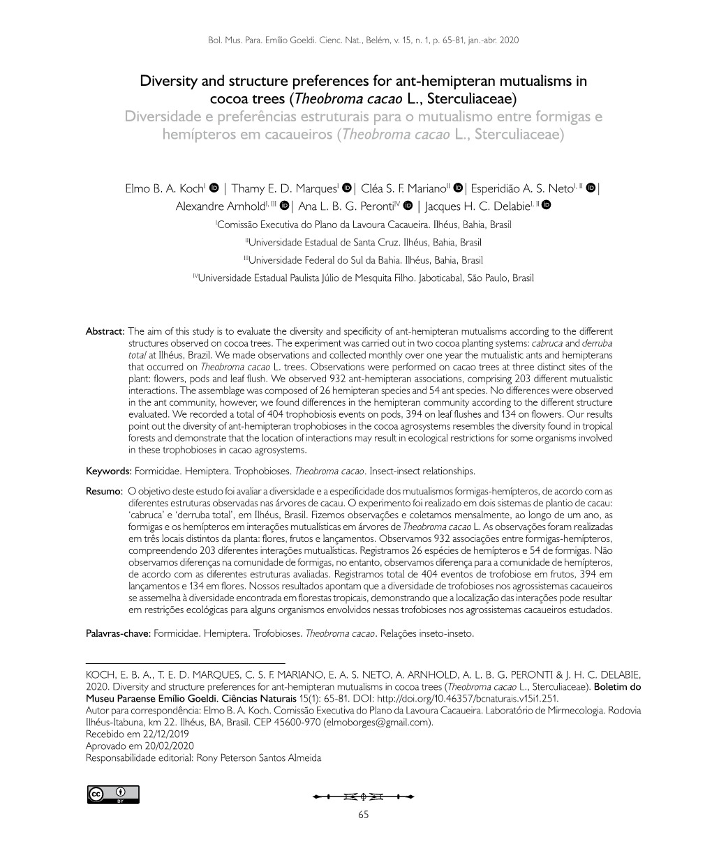 Diversity and Structure Preferences for Ant-Hemipteran