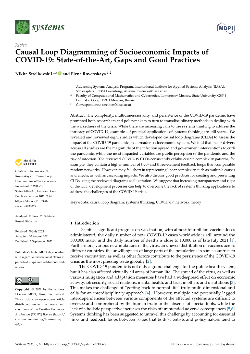 Causal Loop Diagramming of Socioeconomic Impacts of COVID-19: State-Of-The-Art, Gaps and Good Practices