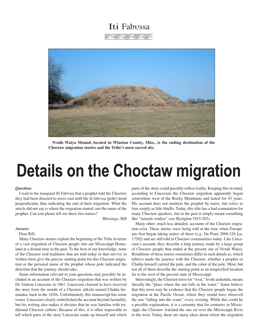 2010.05 Details on the Choctaw Migration