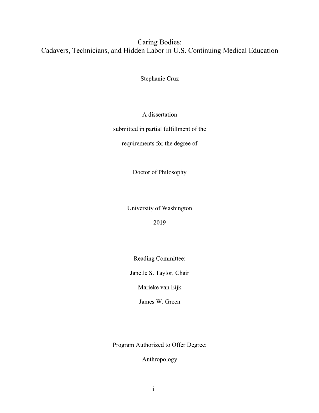 Caring Bodies: Cadavers, Technicians, and Hidden Labor in U.S. Continuing Medical Education