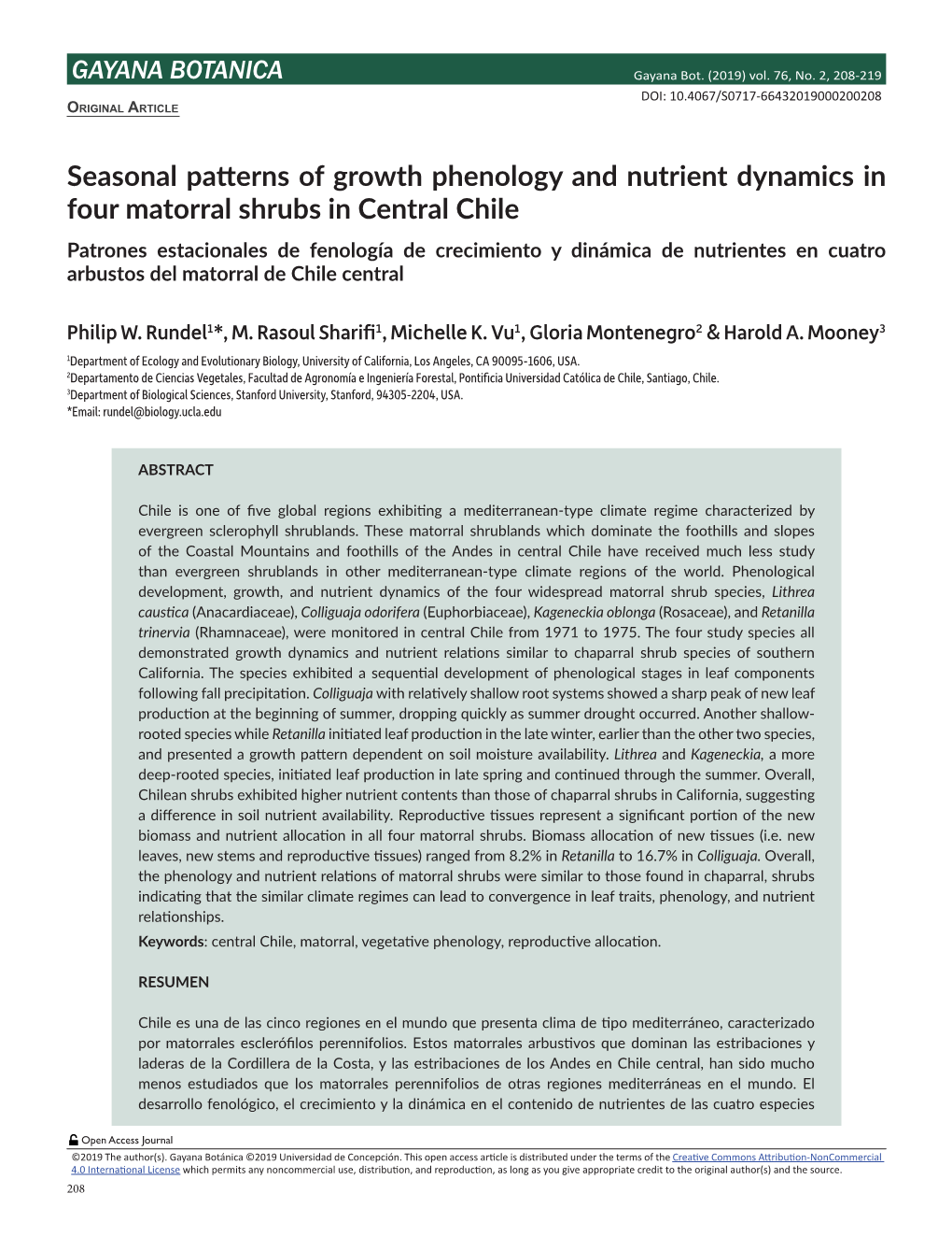 Seasonal Patterns of Growth Phenology and Nutrient Dynamics In