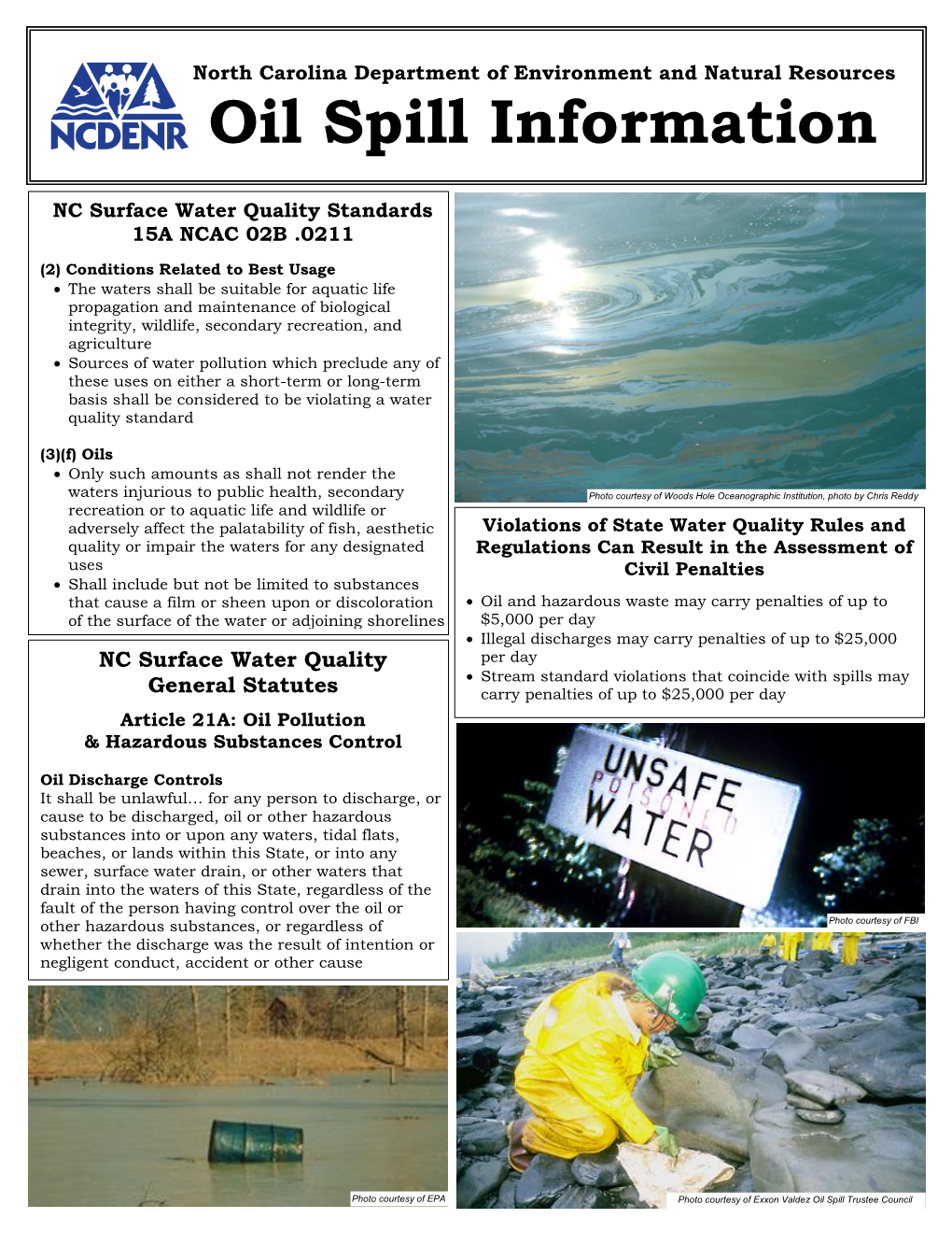 Oil Spill Information