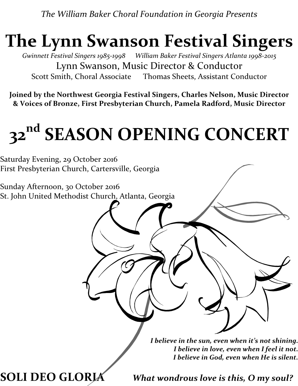 The Lynn Swanson Festival Singers 32 SEASON OPENING CONCERT