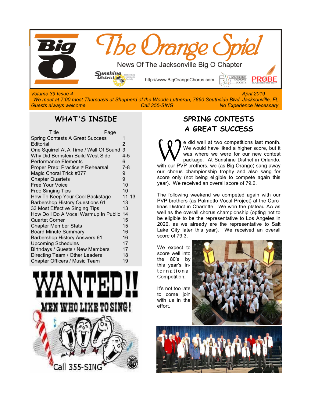 The Orange Spiel Page 1 April 2019