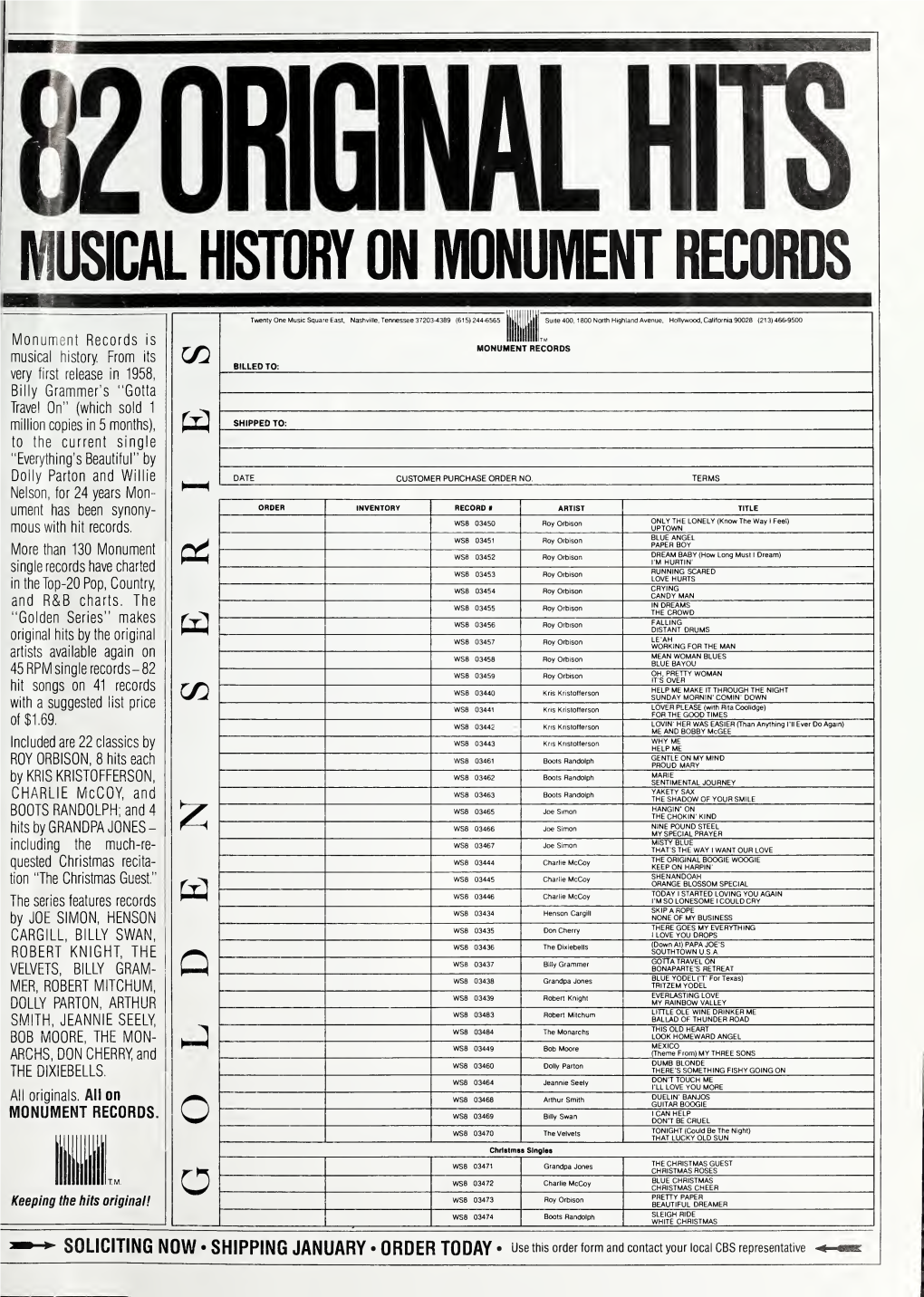 Musical History on Monument Records Go