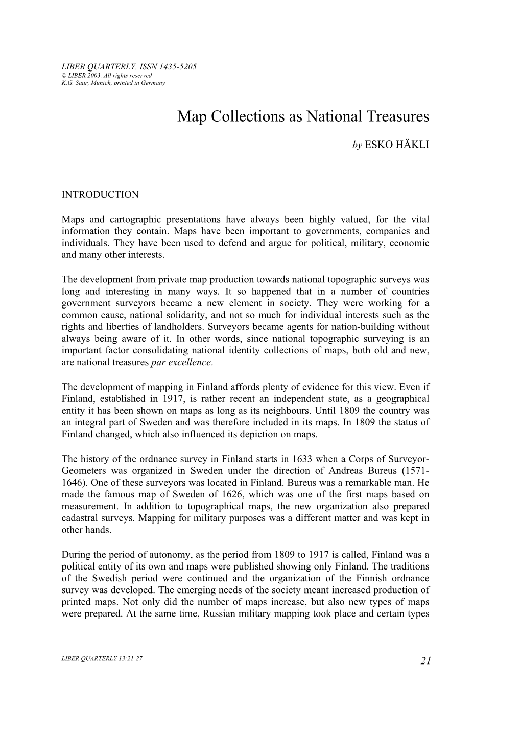 Map Collections As National Treasures