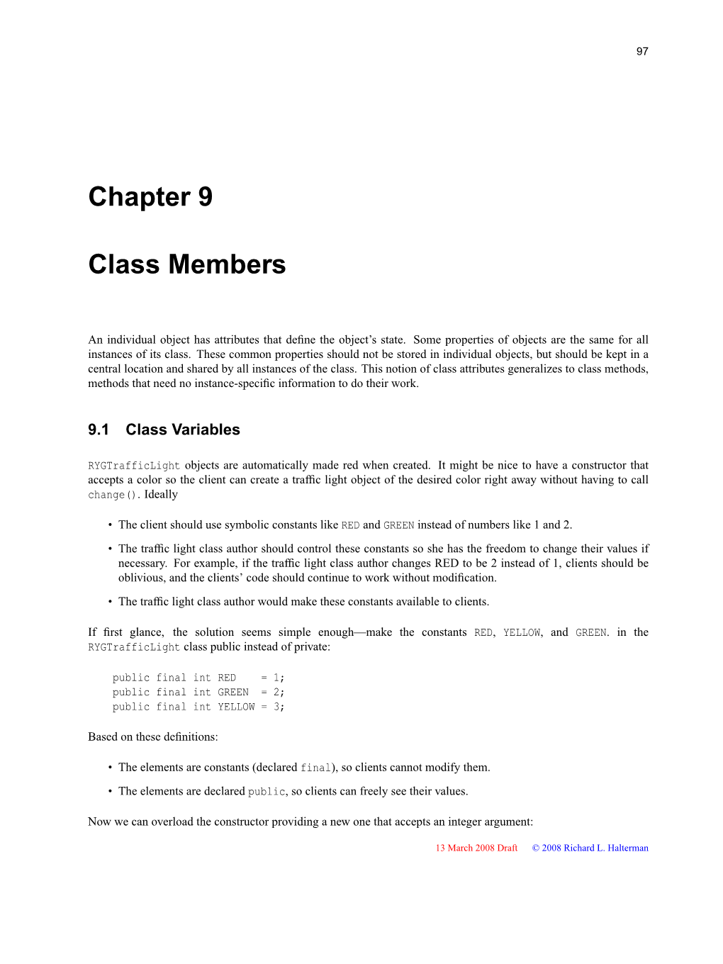 Chapter 9 Class Members