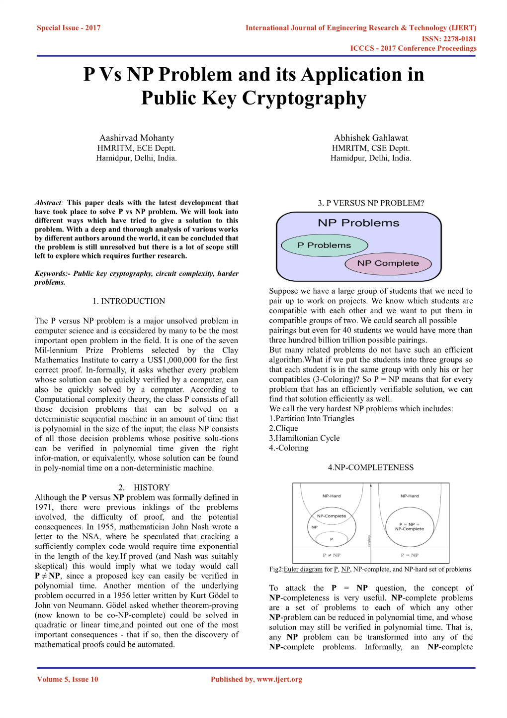 Pvs NP Problem and Its Application in Public Key Cryptography