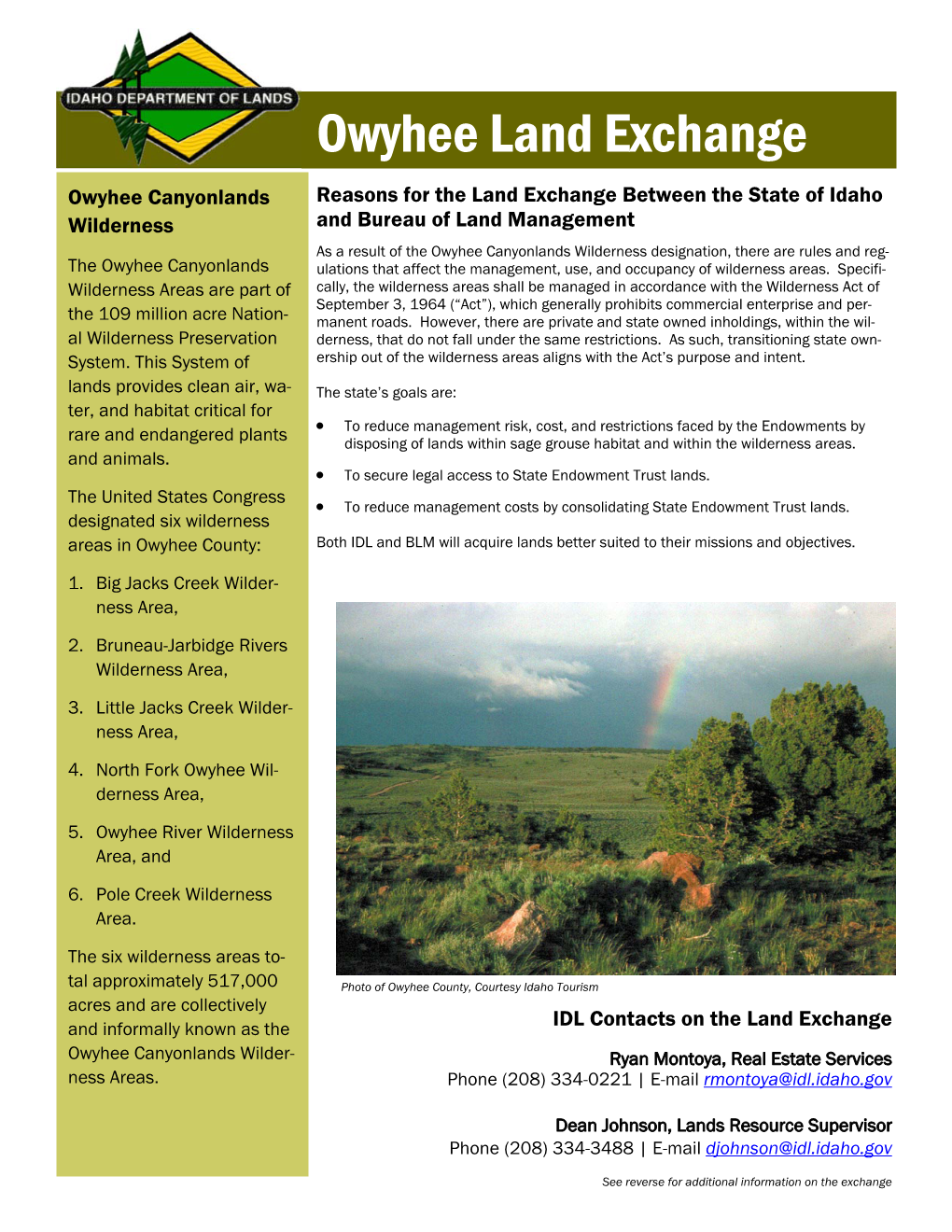 Owyhee Land Exchange