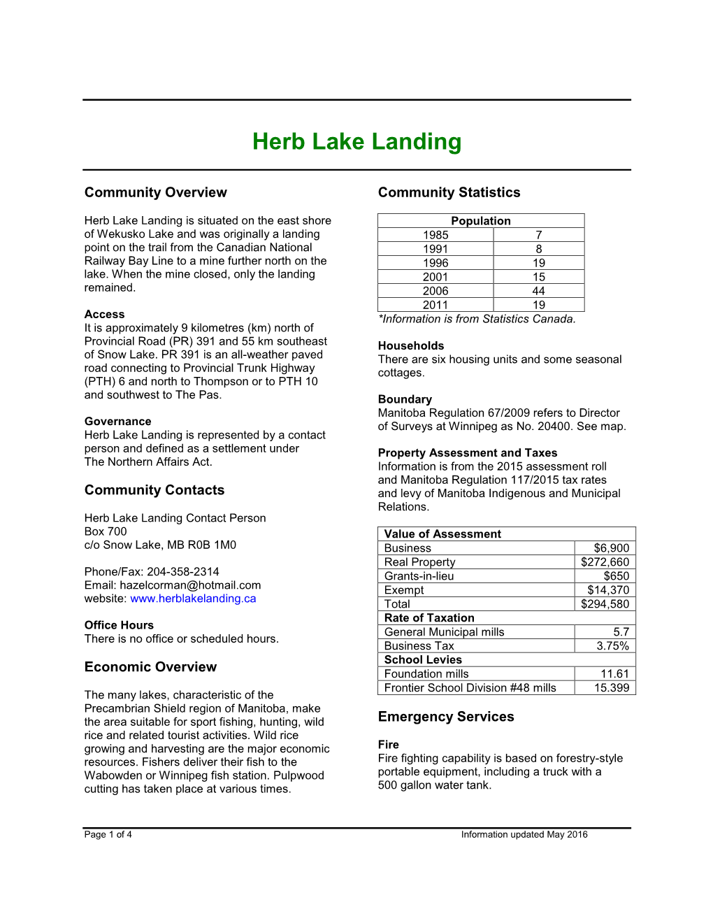 Herb Lake Landing