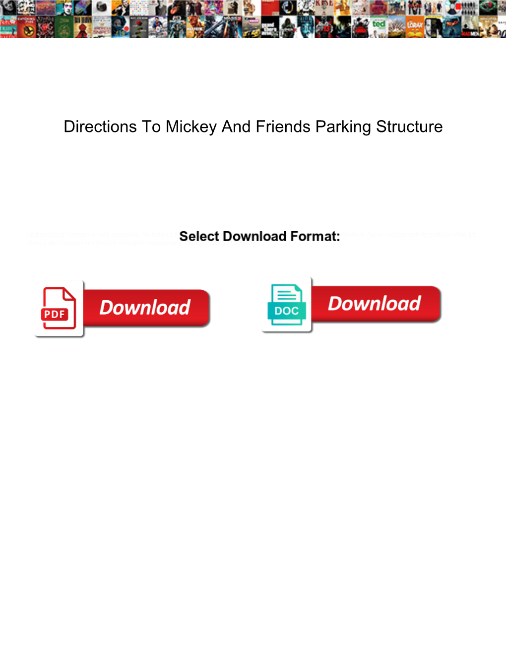 Directions to Mickey and Friends Parking Structure