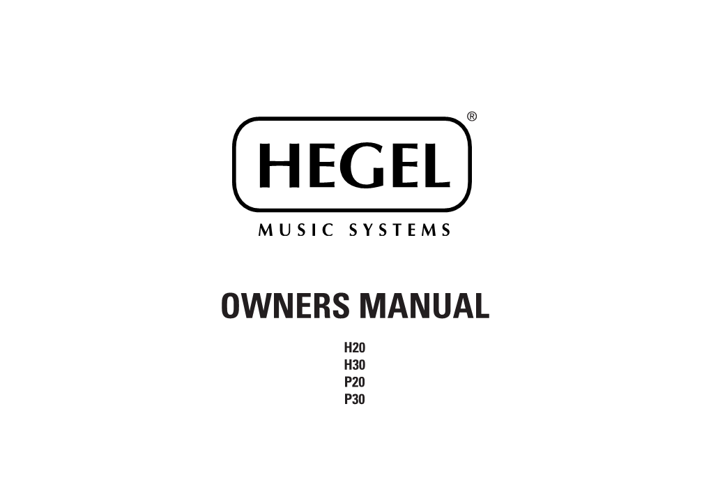 H20 / H30 / P20 / P30 User Manual