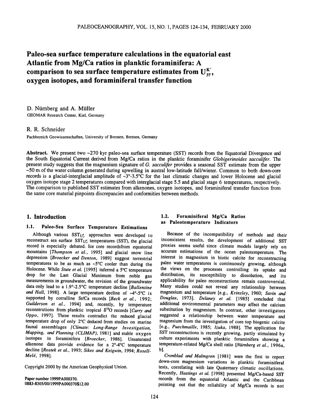 Sea Surface Temperature Calculations in the Equatorial East Atlantic From